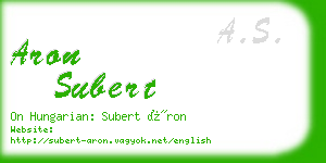 aron subert business card